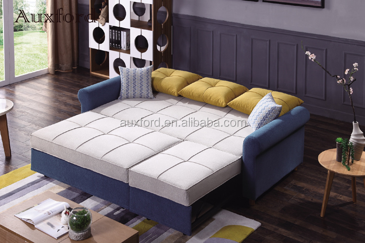 Sofa sectional modern dengan fungsi tempat tidur kain kulit furnitur ruang tamu yang elegan dan nyaman