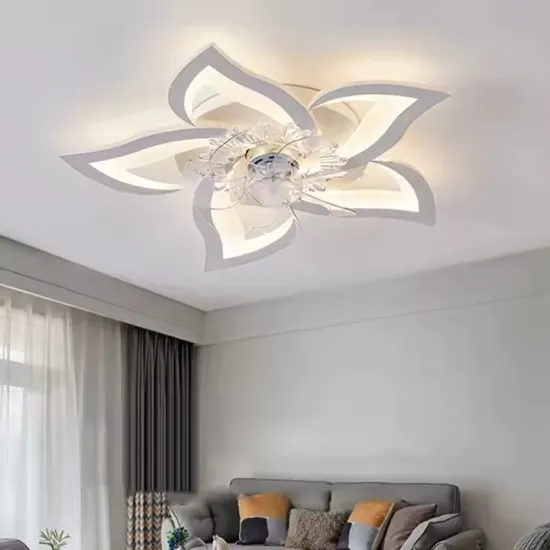 New Arrival Post-Modern Retro Acrylic Ceiling Fan with Dimmable LED Light
