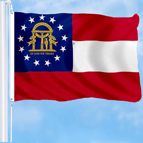American Georgia state flag with brass grommets