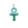 Green Aventurine Handmade Craved Ankh Pendant (20x30mm) Keychain