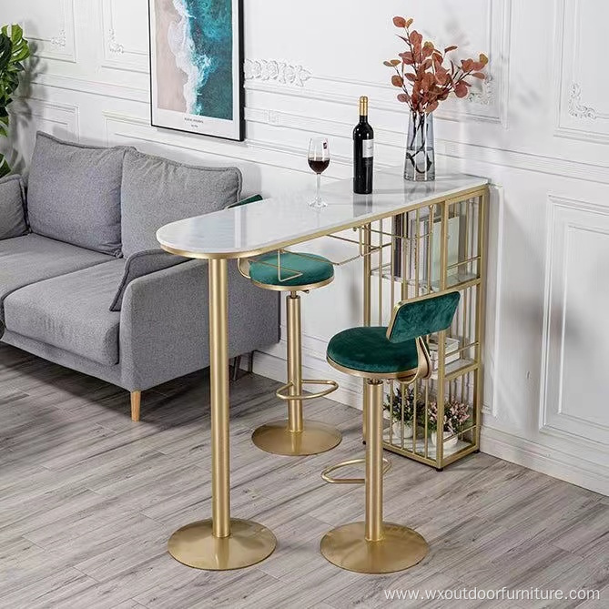 Modern Coffee Cafe Shop Furniture with Cushion high Counter Kitchen Dining Restaurant Velvet Leather Metal Bar Chair