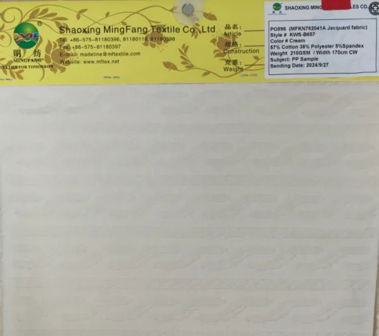 Knitted Cotton Polyester Jacquard fabric .