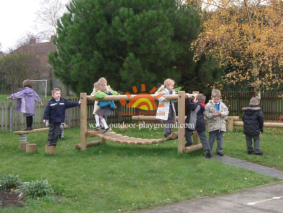 wooden holder balance bridge playground