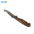 Coltello da campeggio con manico in legno finitura satinata