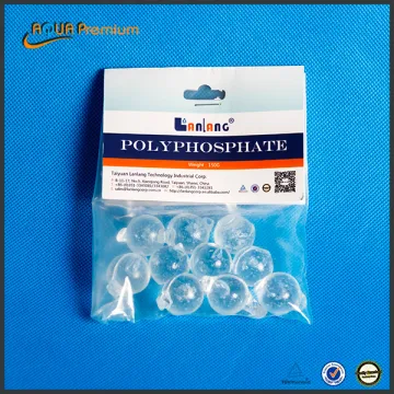 small package of siliphos balls sodium polyphosphate crystals and balls