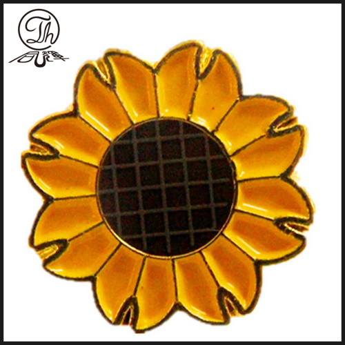 Gold Sunflower pin badges brooch metal