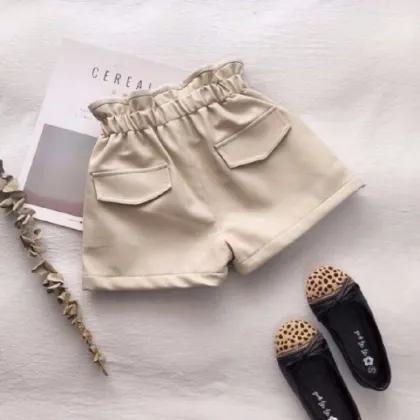 Autumn Fashionable Girls Leather Shorts