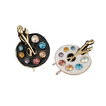 Artist's Brooch Pin with Paint Palette and Brush - Enamel Lapel Pin for Weddings and Banquets
