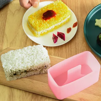 Onigiri DIY Plastic Press Tool - Non Stick Sushi Mold Musubi Maker with Small Rice Paddle