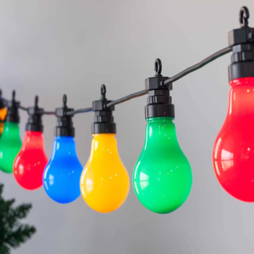 LEDEAST Eco-Friendly LED Party Light Chain - Colorful 10 Bulbs 3m Christmas Patio Lighting