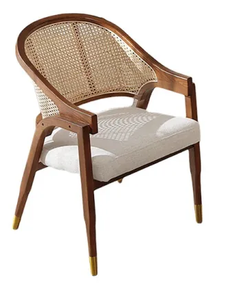 Indonesian Fujiwara Walnut Matte Black Bedroom & Living Room Furniture Chairs