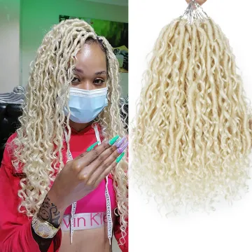 613 Blonde Goddess Crochet Locs Hair Braiding Faux Locs Hair Extension Synthetic Hair Twist Braids River locs  Curly ends