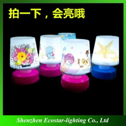 Colorful white light cartoon light LED pat light touch pat lamp for gift