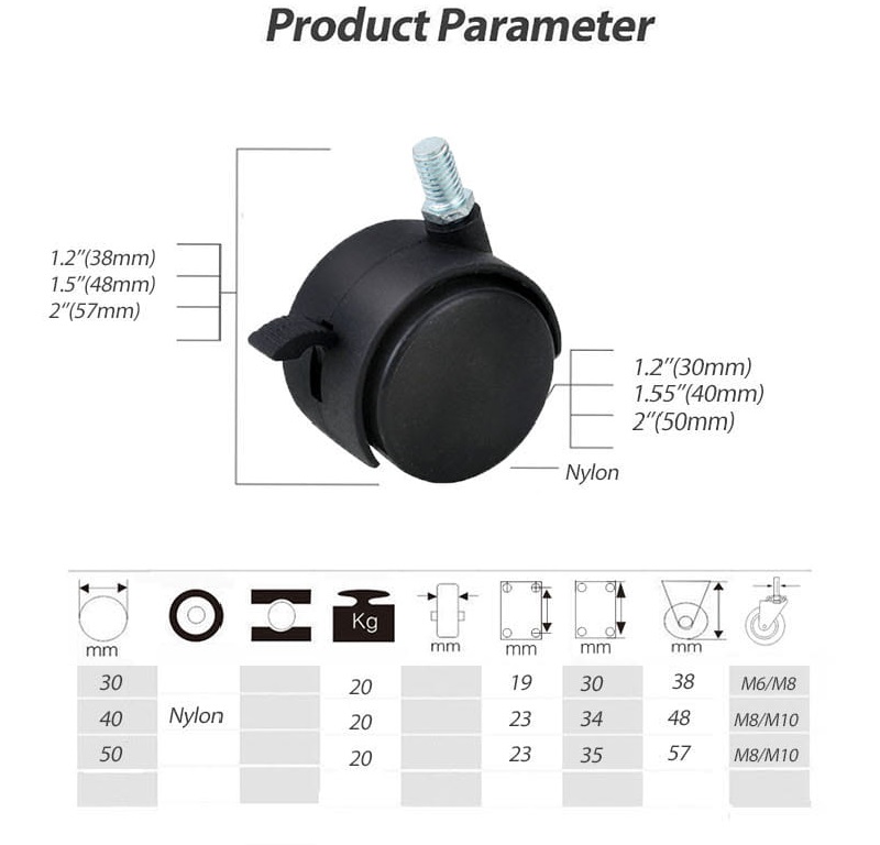 Nylon Furniture Wheel