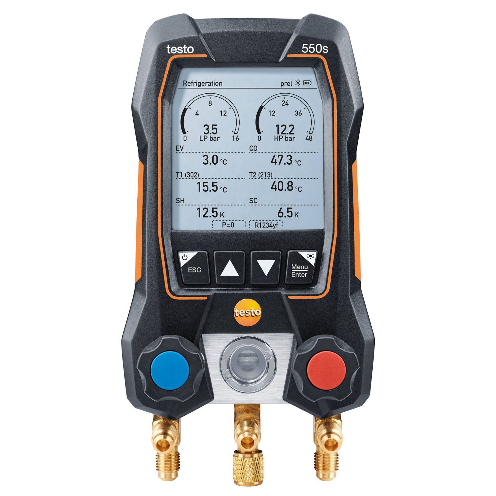 Smart digital manifold na may Bluetooth at 2-way valve block testo550s testo 550s manifold gauge