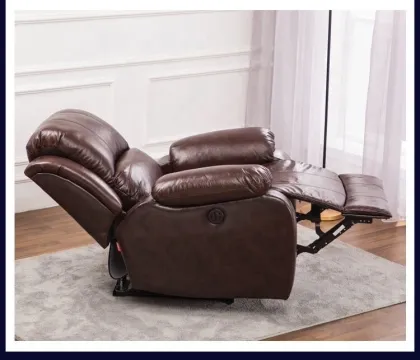 Brown Leather Living Room Lazy Boy Recliner Sofa