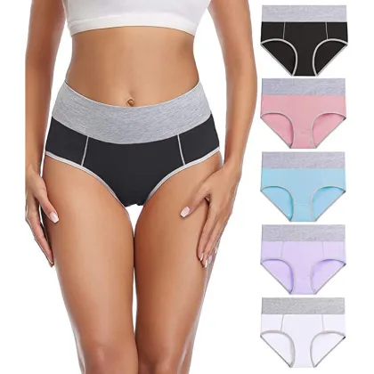 Shunaier Women's High Waisted Stretch Cotton Underwear Panties