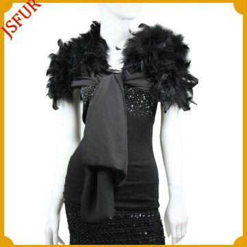 New Fashion black feather shawl