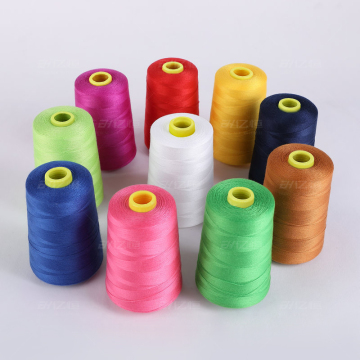 Dalam stok daur ulang benang poliester menjahit 20/2 - 60/2, 5000 yard