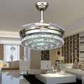 Silver luminous ceiling fan with led light