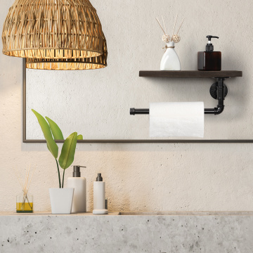 Wall Mounted Bathroom Paper Holder with Towel Bar