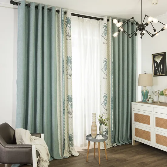 Wholesale Luxury Patchwork Jacquard Curtains - Elegant Living Room Decor in Chenille