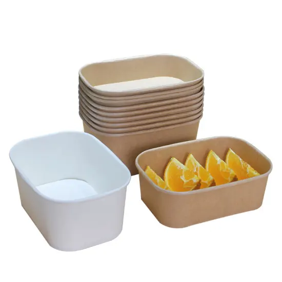 White brown take away kraft paper lunch bowl