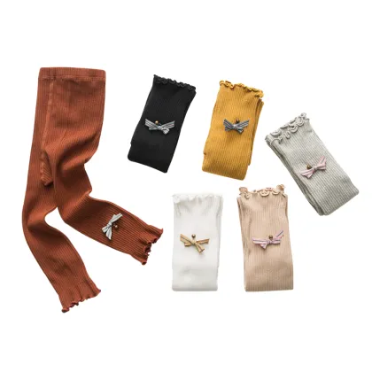 Cute Cartoon Baby Pantyhose with Bow and Bell Cotton Stretch Socks for Children