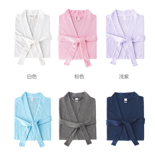 Women hotel bath robe custom fleece waffle robe