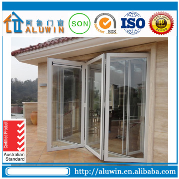 alibaba china double tempered glass security doors folding door track