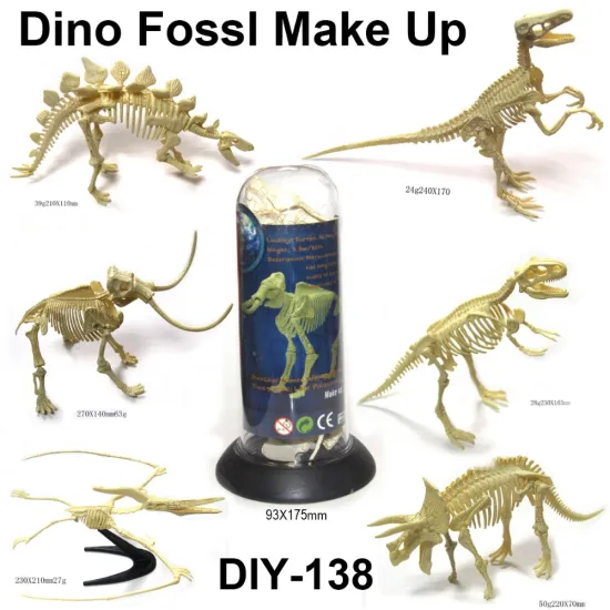 Plastic Barreled Make-up Dinosaur Fossil Toys