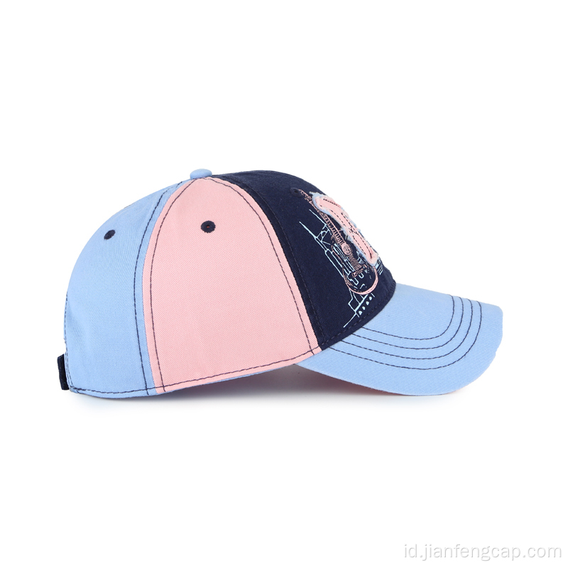 Topi baseball Washed Ladies dengan tambalan lapis ganda