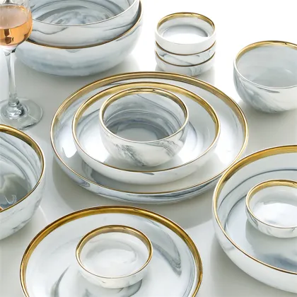 Wholesale Ceramic For Restaurant Dinner Bowl Ceramic Tableware dinner plates ceramics bowls dinner set