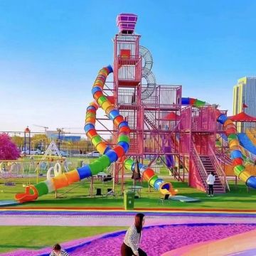 Custom Manufacturer of Flying Castle Non-Powered Park Equipment, Outdoor Slides, and Rainbow Slide for Children's Amusement Facilities