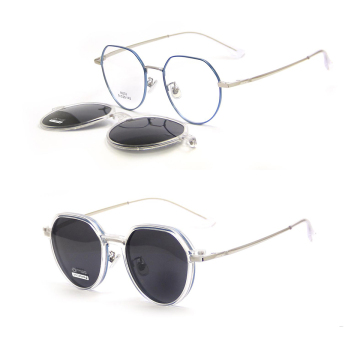 2024 High Quality Fashion Metal Magnet Sunglasses: 2-in-1 Clip-On Oval Frames