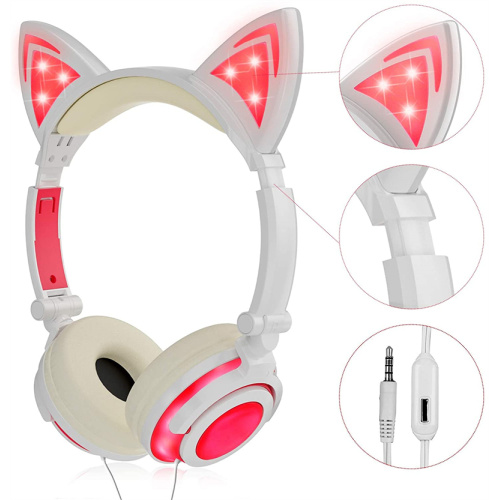 Cuffie pieghevoli per bambini con LED Cat Ear