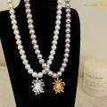 High Quality Pearl Bead Sun Necklace for Ladies