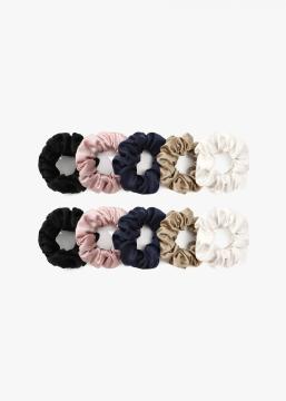 Set di cravatte elastiche per capelli elastiche medie in seta morbida per ragazze adolescenti Porta coda di cavallo Scrunchy per capelli ricci