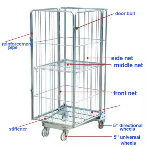 Medium Duty Metal Roll Cage Trolley Cart