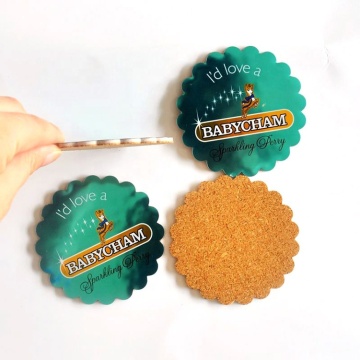 Bentuk coaster pencetakan foil emas foil emas kustom dengan logo