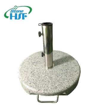 Round Hand Carry Granite Outdoor Umbrella Patio Base with Finger Grips