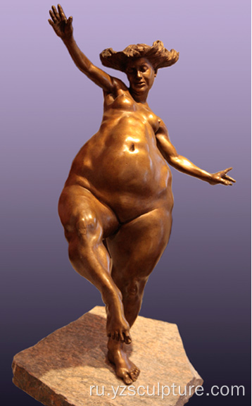 Бронзовая толстая женщина танцовщица статуя на продажу