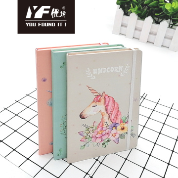 Custom unicorn cover strap hardcover notebook