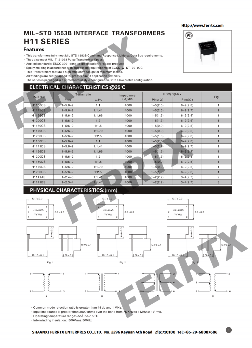 1553 Data Bus Transformers