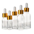 Luxe lege Essentiële olie -druppelaar Glassfles Timpel Deksel 5 ml tot 150 ml voor Cosmetics Skin Care Serum Packaging