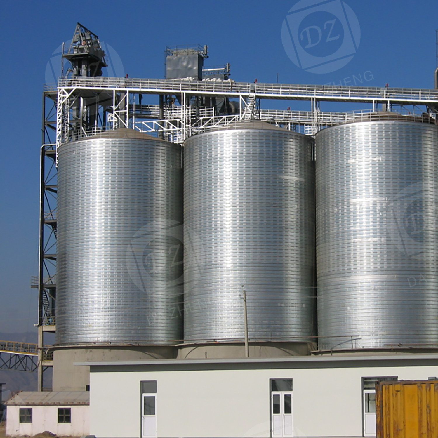 Galvanized steel silo for lithium batteries