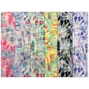 Latest Stocklot Soft Colorful Viscose Printed Tie-Dyed Poplin Fabric