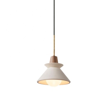 Hot Selling Wood Cement Pendant Light for Dining Coffee Shop - Retro Concrete Indoor Hanging Lamps