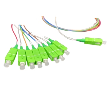 1*8 G657A1 A2 Λευκή ίνα 0.9mm LSZH PVC PLC CABLE SC UPC/APC για οπτική επικοινωνία