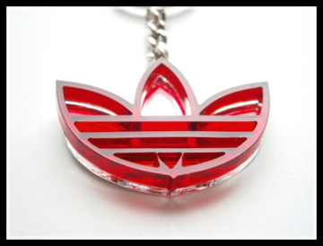 logo shape acrylic material keychain,kaser cutting acrylic keychain